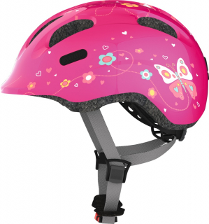 ABUS kerékpáros gyerek sisak Smiley 2.0, In-Mold, pink butterfly